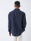 ETA Navy Striped Relaxed-Fit Cotton Shirt