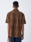 ETA Brown Floral Relaxed-Fit Cotton Shirt