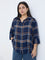 Gia Navy Checks Design Shirt