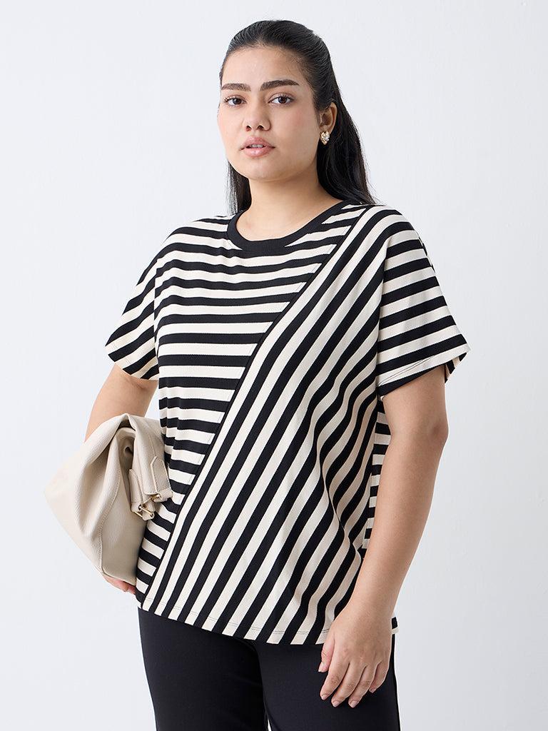 Gia Black Striped T-Shirt