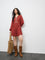 Bombay Paisley Rust Embroidered A-Line Dress