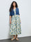 Bombay Paisley Blue Floral Cotton Tiered Dress with Jacket