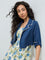 Bombay Paisley Blue Floral Cotton Tiered Dress with Jacket
