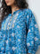 Bombay Paisley Blue Foliage Printed Cotton Top