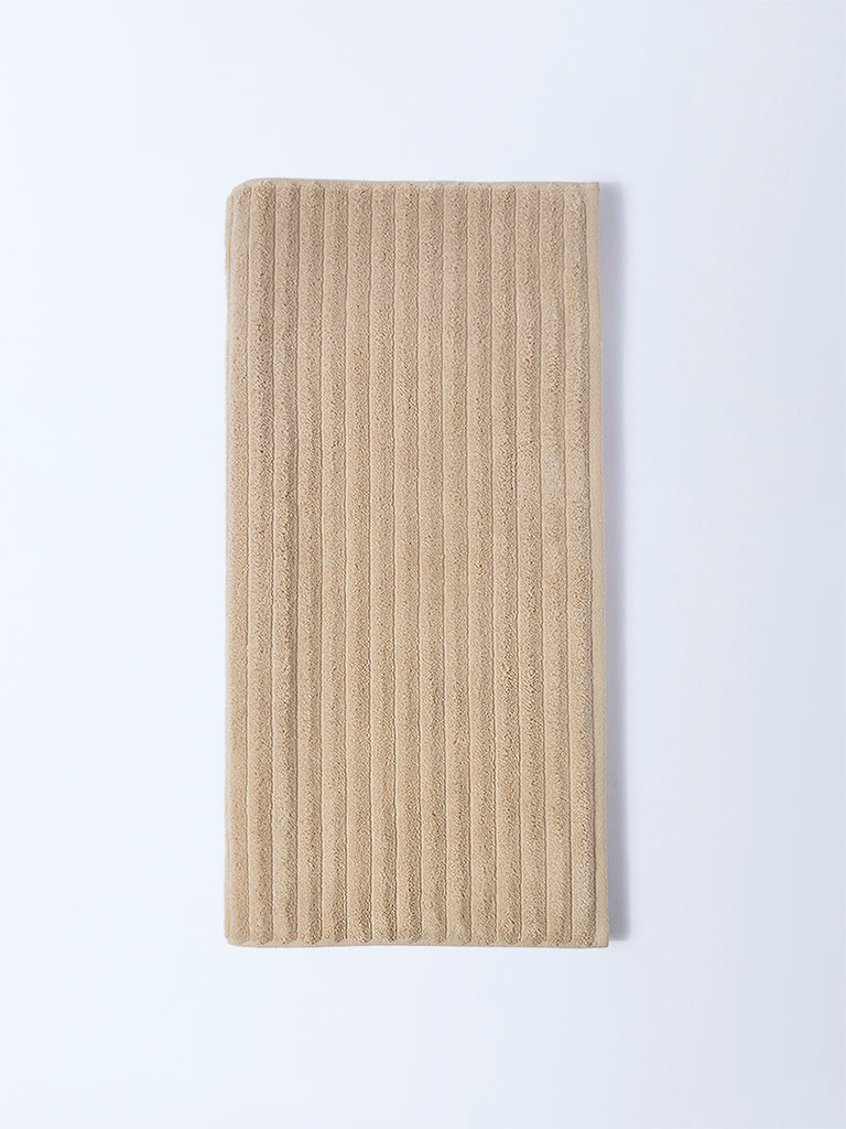 Westside Home Light Brown Self-Striped Bath Towel