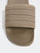 SOLEPLAY Taupe Knit-Textured Pool Slides