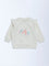HOP Baby Girls Off-White Embellished Cotton-Blend Sweatshirt