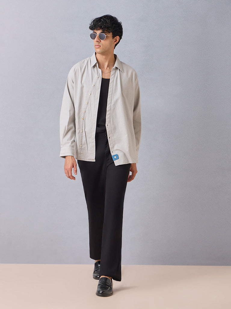 Chevron Textured Grey Shirt