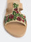 LUNA BLU Beige Floral Sequin Embellished Slides