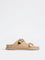 LUNA BLU Beige Buckle-Detailed Slip-On Comfort Sandals