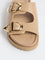 LUNA BLU Beige Buckle-Detailed Slip-On Comfort Sandals