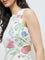 Bombay Paisley Off-White Floral Cotton-Blend A-Line Dress