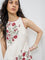 Bombay Paisley Off-White Floral Cotton Straight Dress