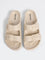 LUNA BLU Ivory Dual-Strap Slip-On Sandals