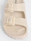 LUNA BLU Ivory Dual-Strap Slip-On Sandals