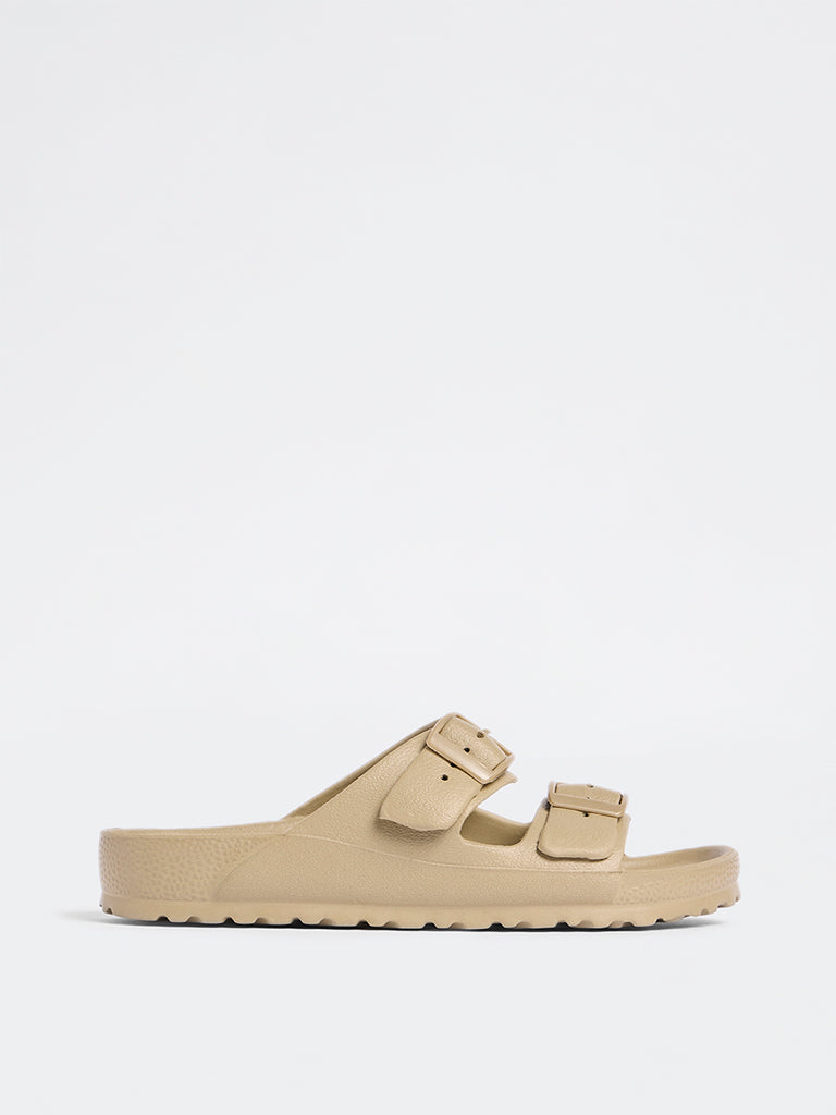 LUNA BLU Brown Dual-Strap Slip-On Slides