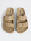LUNA BLU Brown Dual-Strap Slip-On Sandals