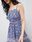 Bombay Paisley Blue Floral Cotton A-Line Dress