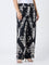 Gia Black Printed Mid-Rise Pants