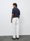 Ascot White Relaxed-Fit Mid-Rise Cotton Trousers