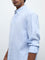 Ascot Light Blue Striped Relaxed-Fit Linen Shirt