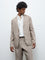 Ascot Taupe Checkered Relaxed-Fit Linen Blazer