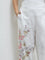 Diza White Floral Design Cotton-Blend Pants