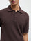 ETA Dark Brown Textured Relaxed-Fit Polo T-Shirt