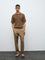 ETA Brown Textured Relaxed-Fit Polo T-Shirt
