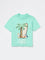HOP Kids Boys Sea Green Printed Cotton T-Shirt
