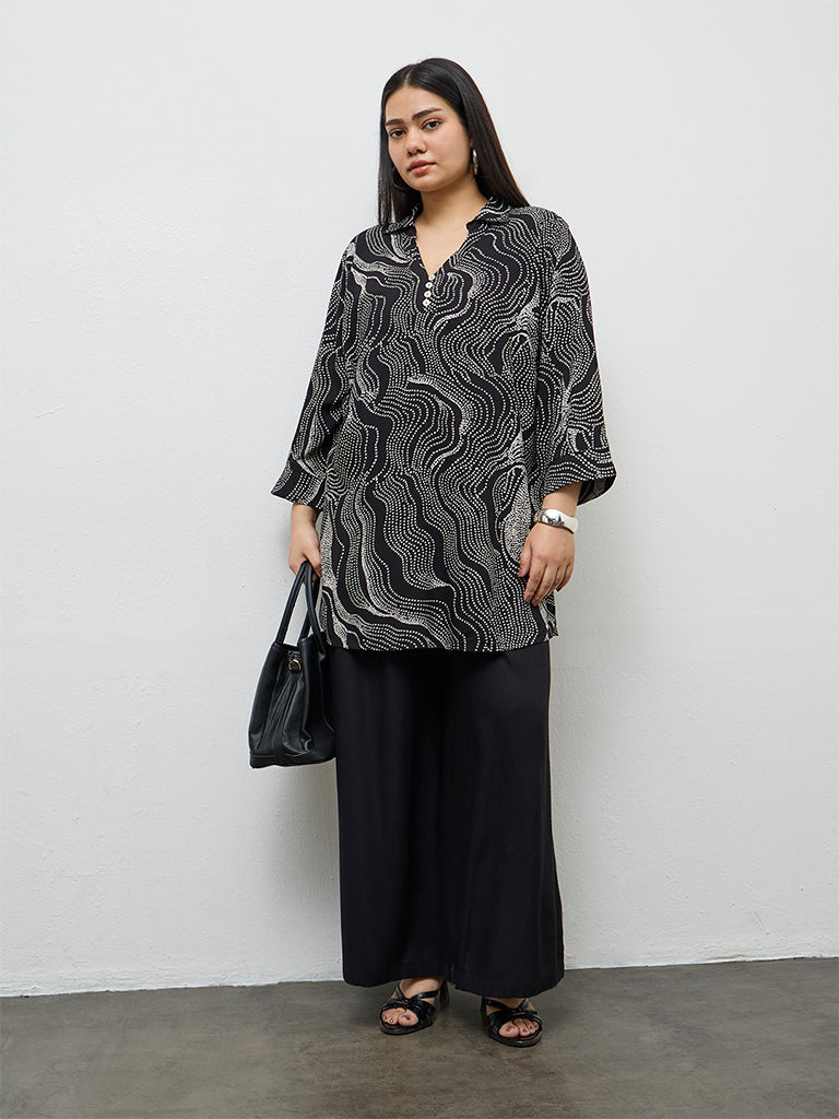 Diza Black Printed Tunic