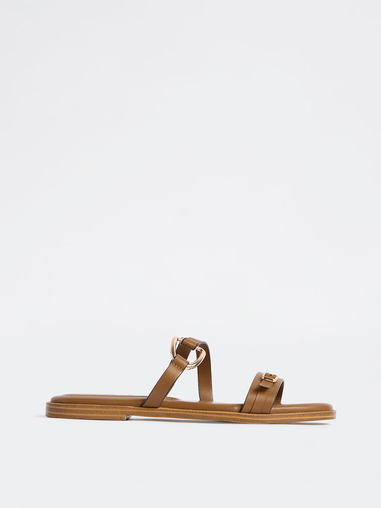 LUNA BLU Tan Multi-Strap Sandals