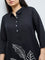 Diza Black Foliage Printed A-Line Kurta