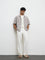 ETA Brown Stripe Embroidered Relaxed Fit Cotton-Blend Shirt