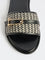 LUNA BLU Black Raffia Textured Slides