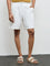 ETA Off-White Solid Relaxed-Fit Mid-Rise Cotton Shorts