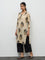 Utsa Beige Floral Design Cotton Straight Kurta