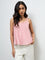 LOV Pink Embroidered Cotton Top