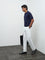 Ascot Navy Textured Relaxed-Fit Cotton Polo T-Shirt