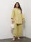 Diza Light Green Floral Embroidered Linen-Blend Tunic