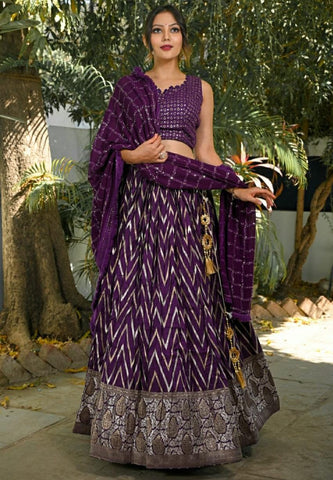 Zig-Zag Banarsi Lengha