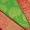 Vibrant Green Kanjivaram Silk Saree With Floral Buttas