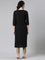 Neeru's Black Regular Straight Solid Kurtas