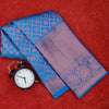 Vibrant Blue Kanjivaram Silk Saree With Copper Zari