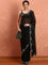 Black Jimmy Tissue Saree With Hand Embroidery