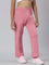 Girls Blush Pink Side Stripe Mid Rise Track Pants