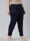 Women Solid Navy Cotton Pencil Pant