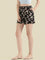 Black Woven Viscose Printed Lounge Shorts