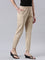 Women Solid Light Beige Cotton Pencil Pant