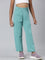 Girls Light Mint Side Stripe Mid Rise Track Pants